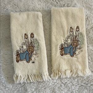 Vintage Peter Rabbit Embroidered Hand Towels